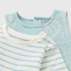 MTX05: Baby Sage Animal Print Dungaree & Top Outfit (0-18 Months)
